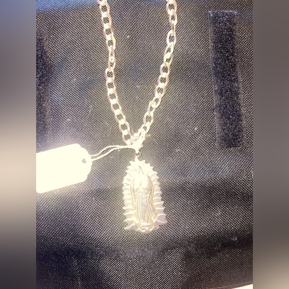 Virgen Mary silver necklace